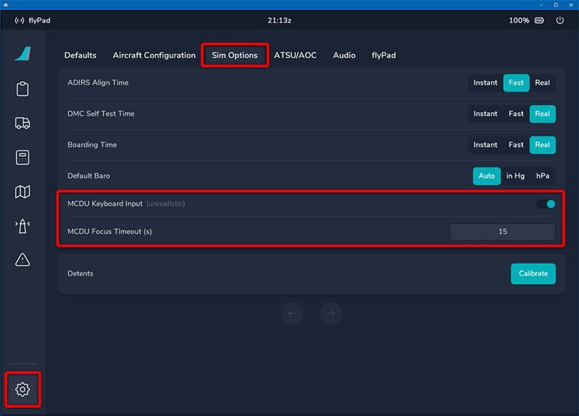 EFB Settings for MCDU Keyboard